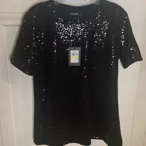 DKNY Sequined Black Shirt